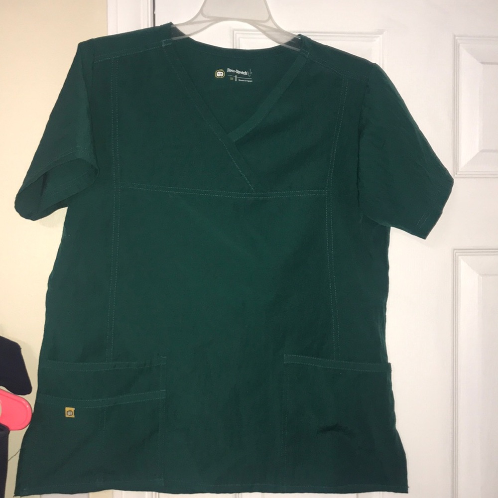 Hunter green scrub top